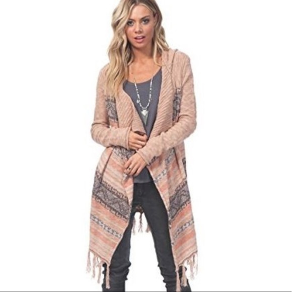 Rip Curl Sweaters - Rip Curl Tribal Print Long Cardigan Small